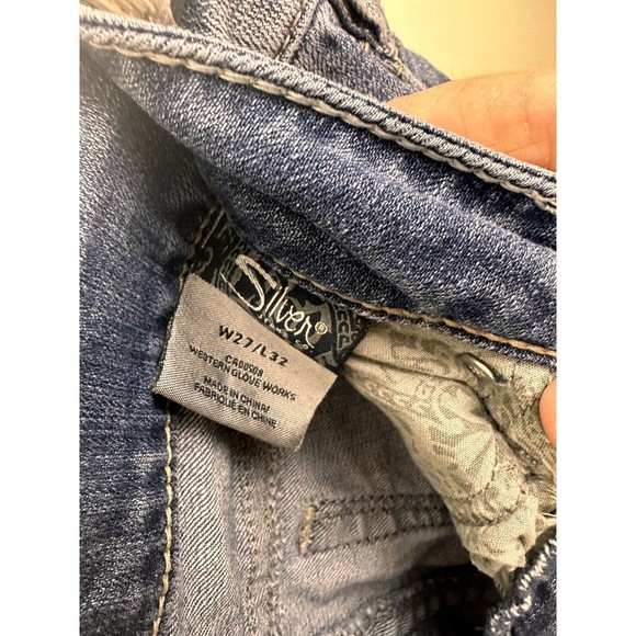 Vtg Silver Suki Denim Jeans Women 27/32 Light Wash Boot Cut Low Rise Y2K… - Picture 14 of 14